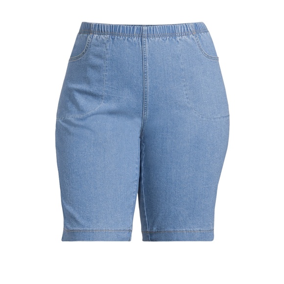 Just My Size Women’s Plus Size 4 Pocket Pull On Bermuda Denim Shorts 3X … - Picture 1 of 6
